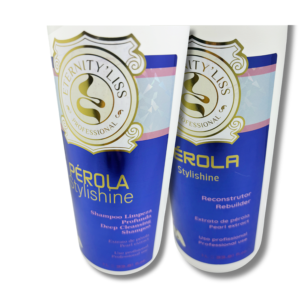 Escova Progressiva Stylishine Pérola | Kit Shampoo + Reconstrutor 1L
